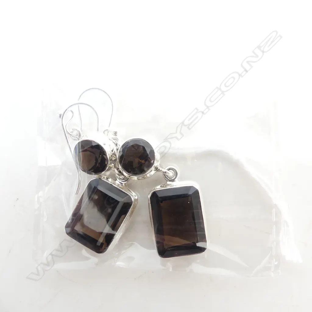 STG & SMOKY TOPAZ HANGING EARRINGS Image 1++