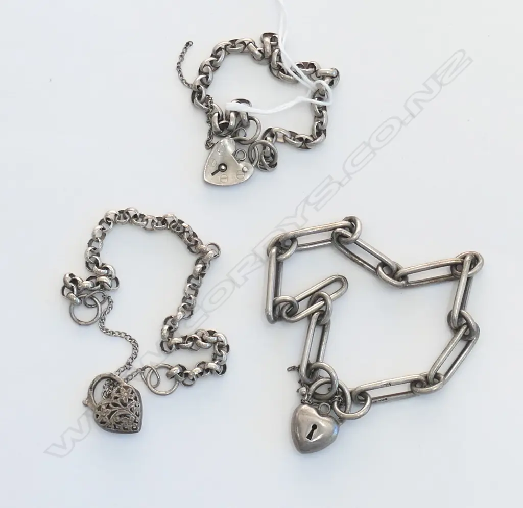 3 STG SILVER BRACELETS 38 GM Image 1++