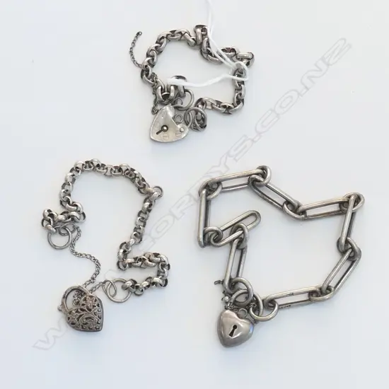 3 STG SILVER BRACELETS 38 GM