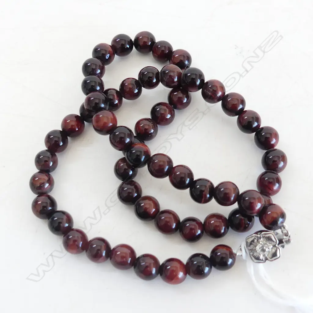 BROWN TIGER EYE BEADS NECKLACE Image 1++