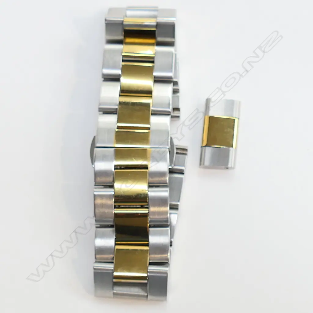 GENTS S/STEEL AND GOLD PLATE WATCH BRACELET 22MM WIDE Image 1++