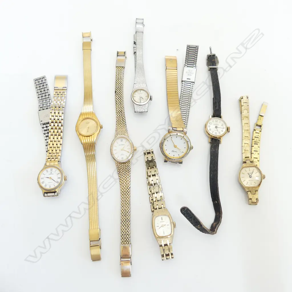 8 VINTAGE LADIES WRIST WATCHES; 2 SEIKO, 2 OLYMPIC, ETC Image 1++