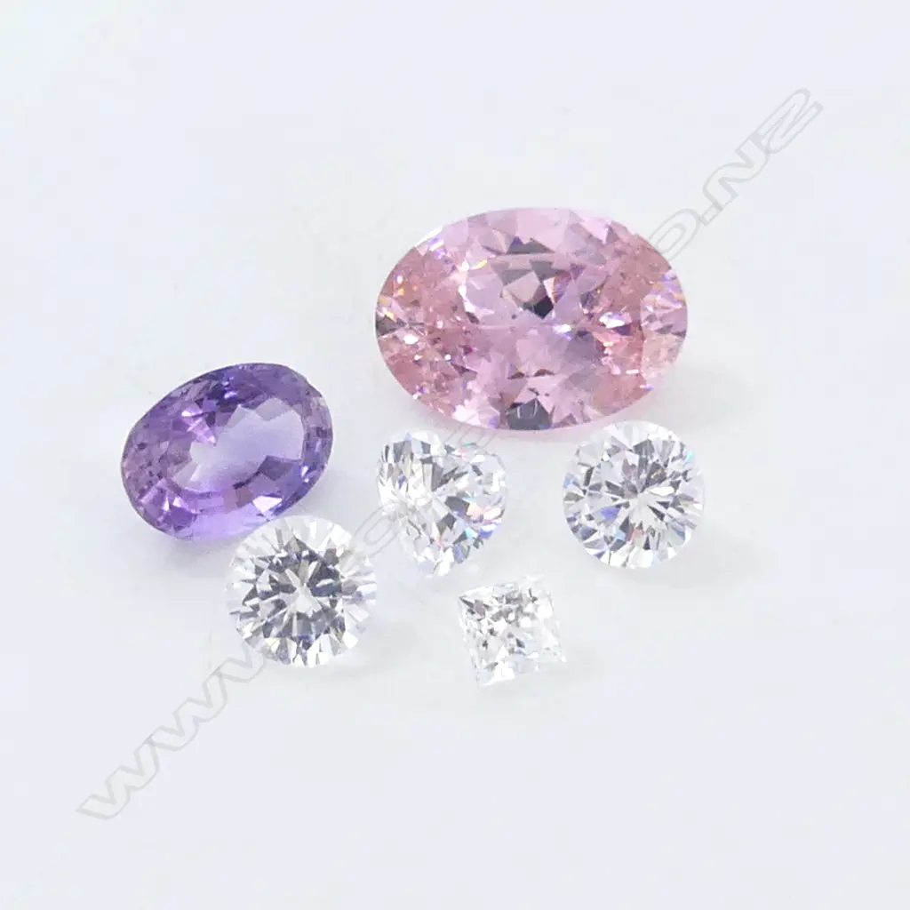 6 FACET CUT GEM STONES CZ's ETC Image 1++