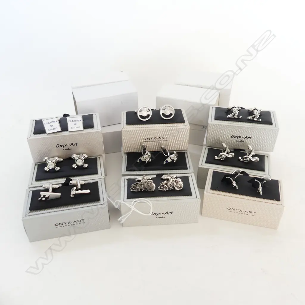 14 PRS ASST. BOXED NOVELTY CUFFLINKS Image 1++