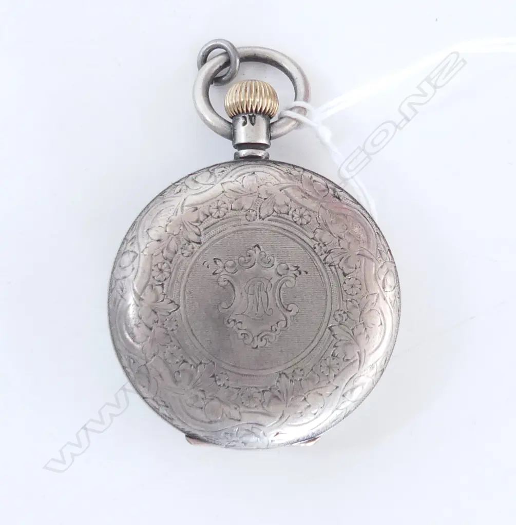 BAUME LONGINES SILVER HUNTER POCKET WATCH no glass not running Image 1++