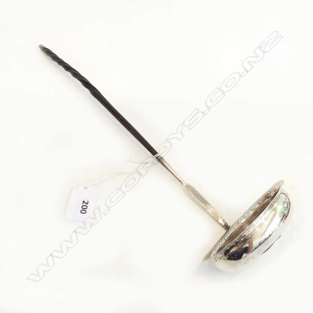 GEORGIAN STG SILVER PUNCH LADLE L.360mm LONDON 1796 Image 1++