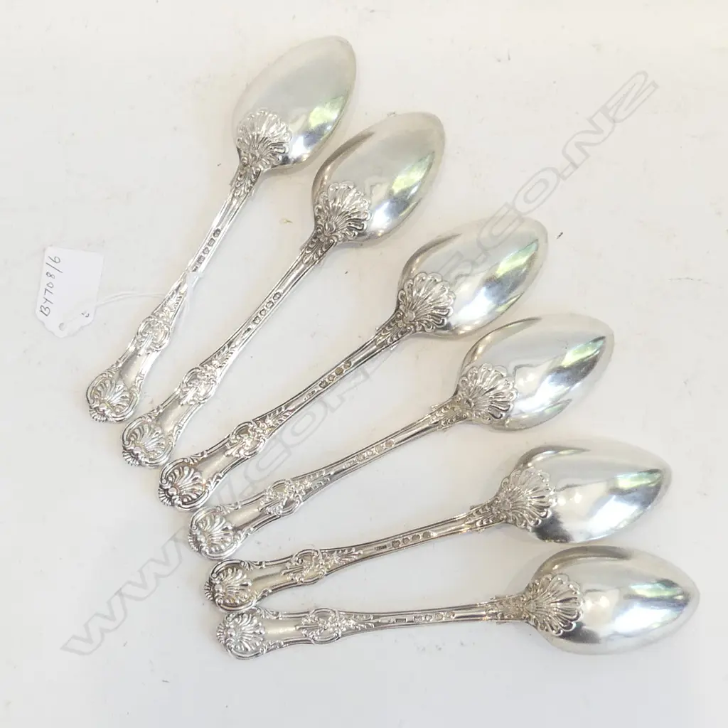 6 GEORGIAN STG SILVER DESSERT SPOONS 410 GRAMS LONDON 1830 MAKER A.B. SAVORY DOUBLE STRUCK HEAVY GAUGE L. 190MM Image 1++