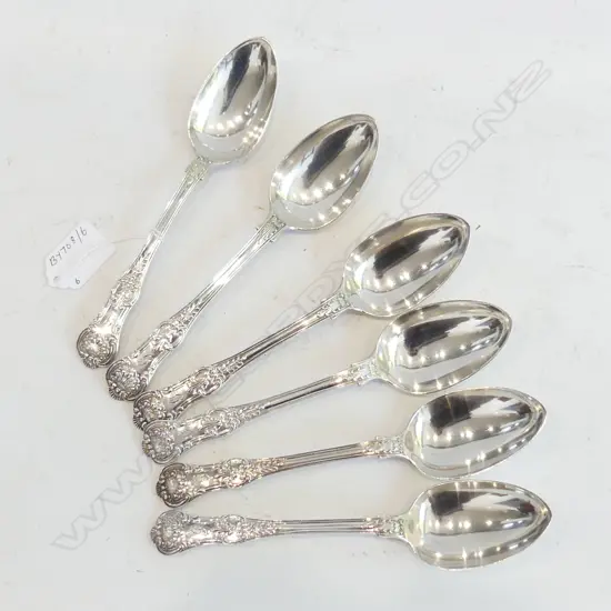 6 GEORGIAN STG SILVER DESSERT SPOONS 410 GRAMS LONDON 1830 MAKER A.B. SAVORY DOUBLE STRUCK HEAVY GAUGE L. 190MM