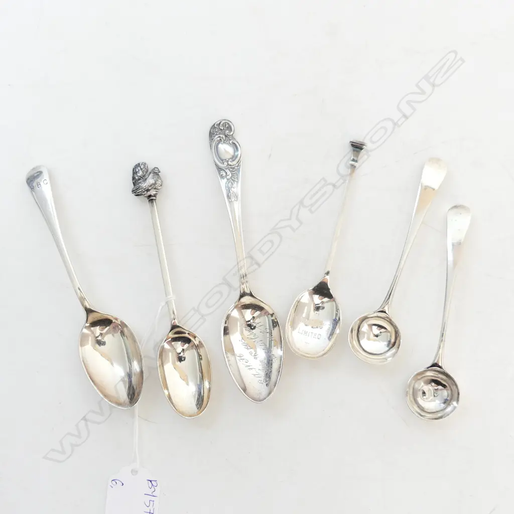 6 ASST. STG SILVER SPOONS 95 GM Image 1++