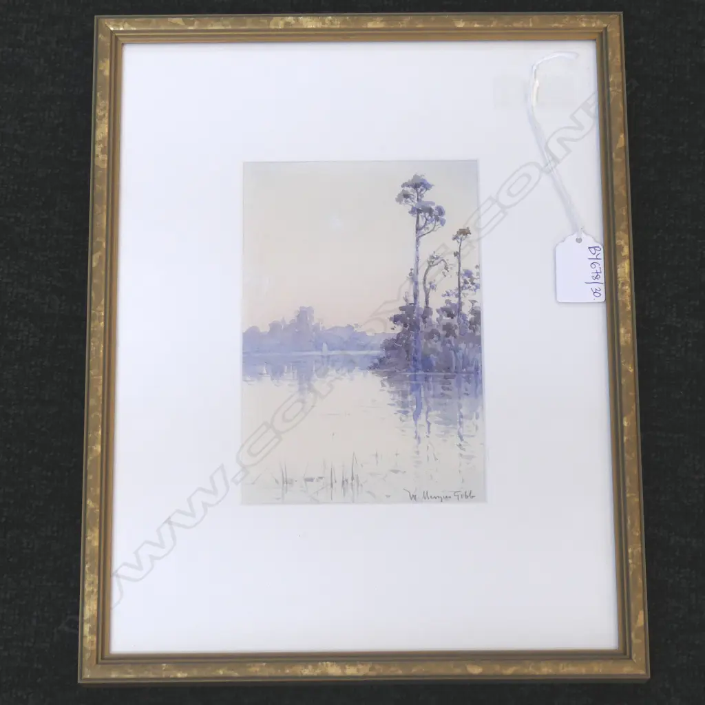 WILLIAM MENZIES GIBB (1859-1931) LAKE WC, 175x120mm Image 1++