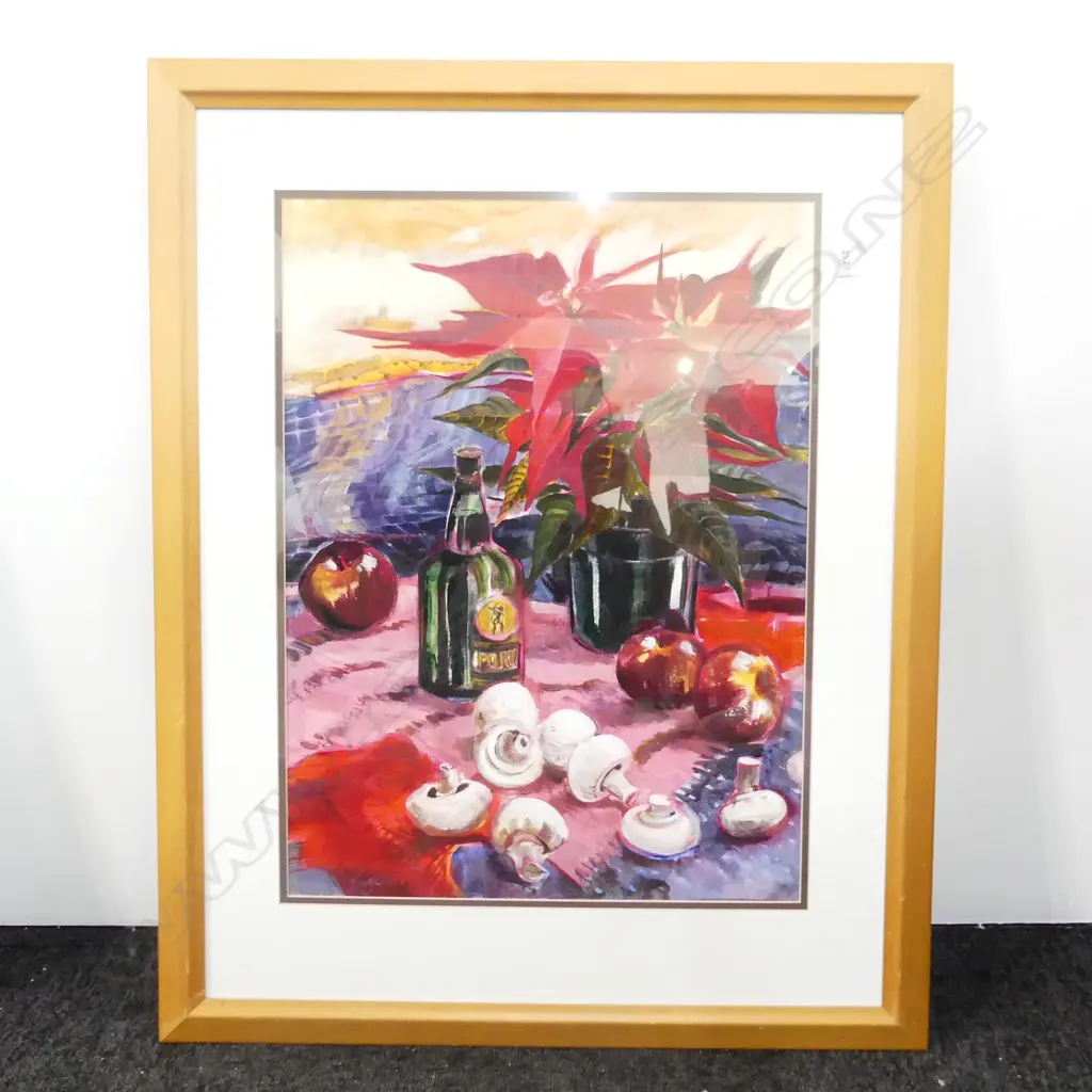 NAN DINGLE, RED STILL LIFE, ACRYLIC ON BOARD 600x445mm Image 1++