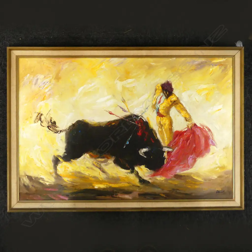 LG BULLFIGHTER MATADOR OIL ON BOARD, SIGNED DAVID 595x900mm Image 1++