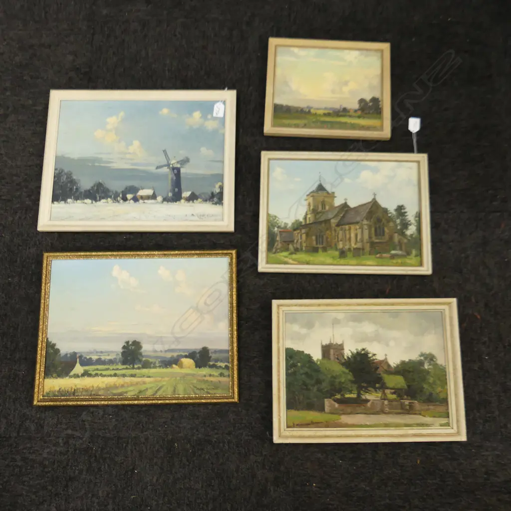 5 CLIVE BROWNE OIL ON BOARD ENGLISH LANDSCAPES 295x395mm Image 1++