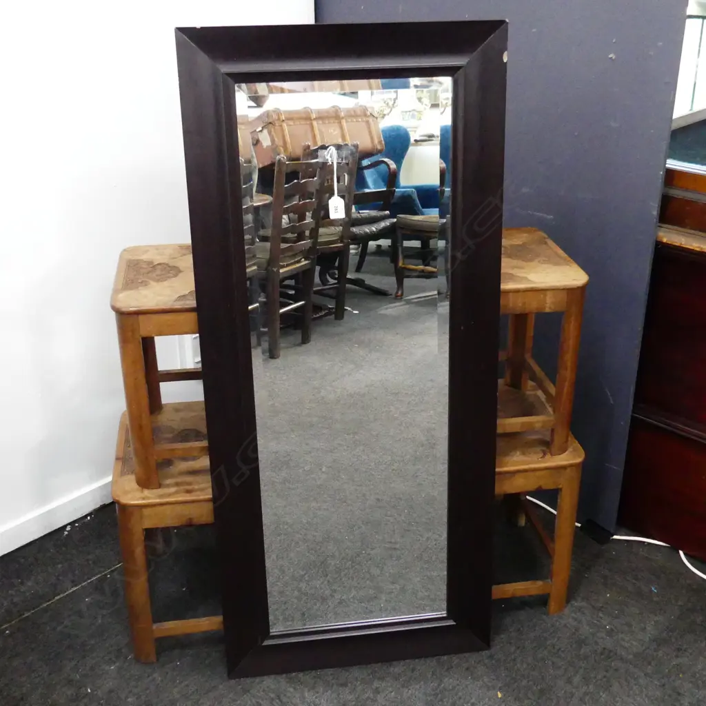 LG BLACK WOODEN FRAMED MIRROR 1200x520mm Image 1++