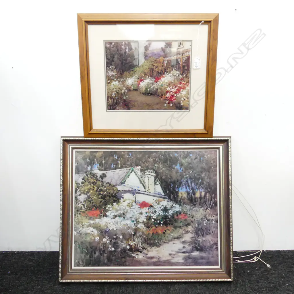2 MARGARET STODDART PRINTS: GODLEY HOUSE 225x280mm, OLD HOUSE DIAMOND HARBOUR 405x505mm Image 1++