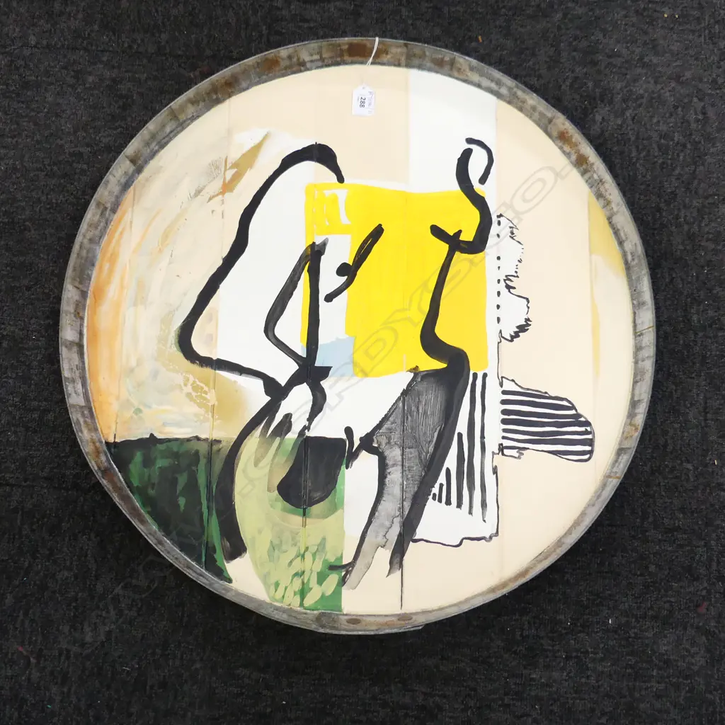 KATIE BLUNDELL 'ONE TICKET' ACRYLIC ON BOARD 620mm dia Image 1++