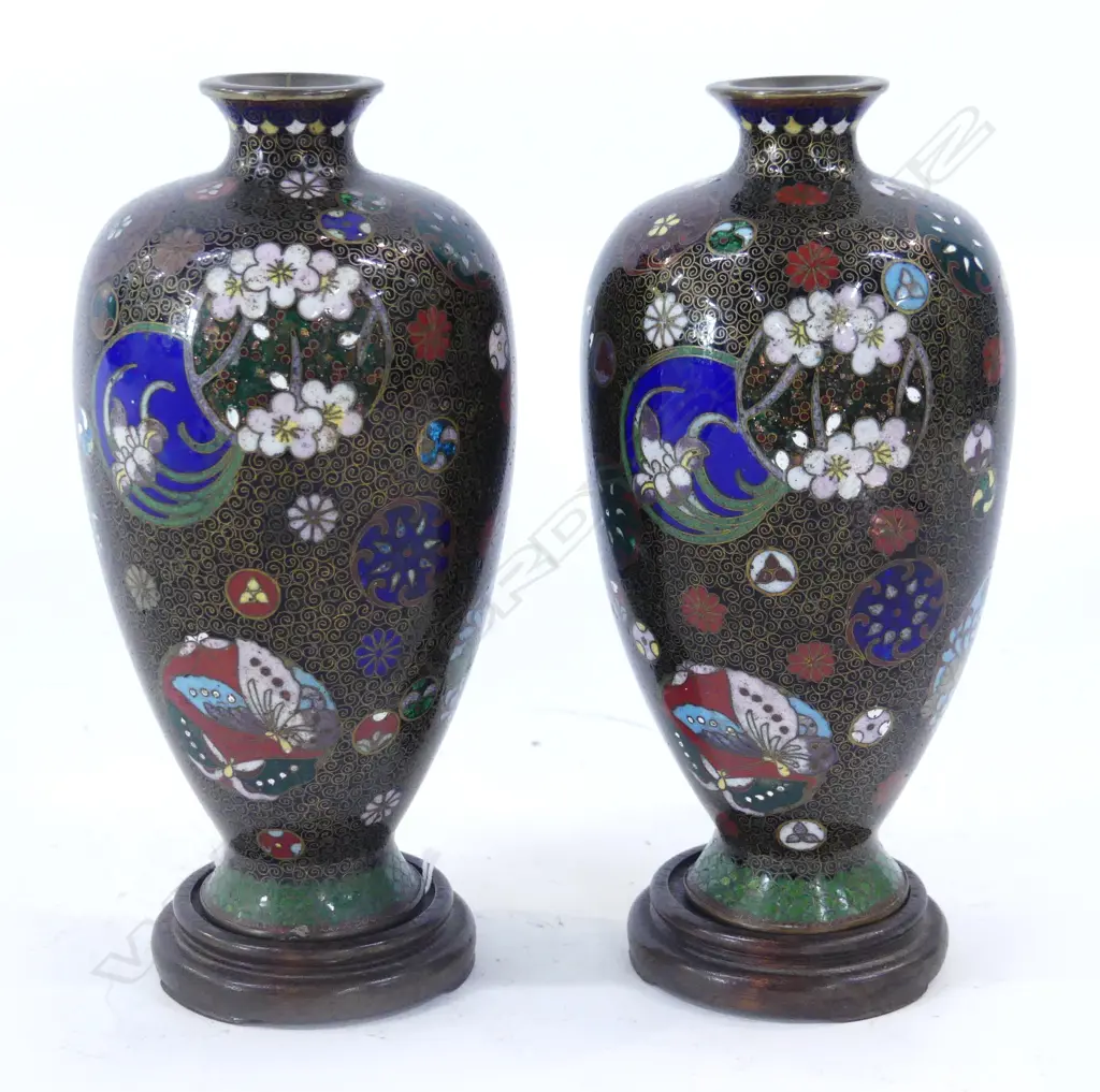 PR CLOISONNE VASES H.155mm Image 1++