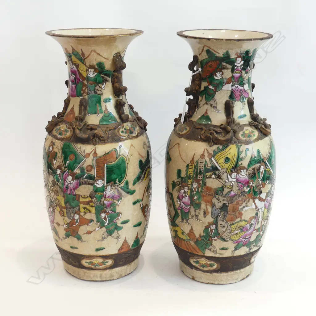 PR ORIENTAL CERAMIC VASES H.450mm - REPAIRS Image 1++