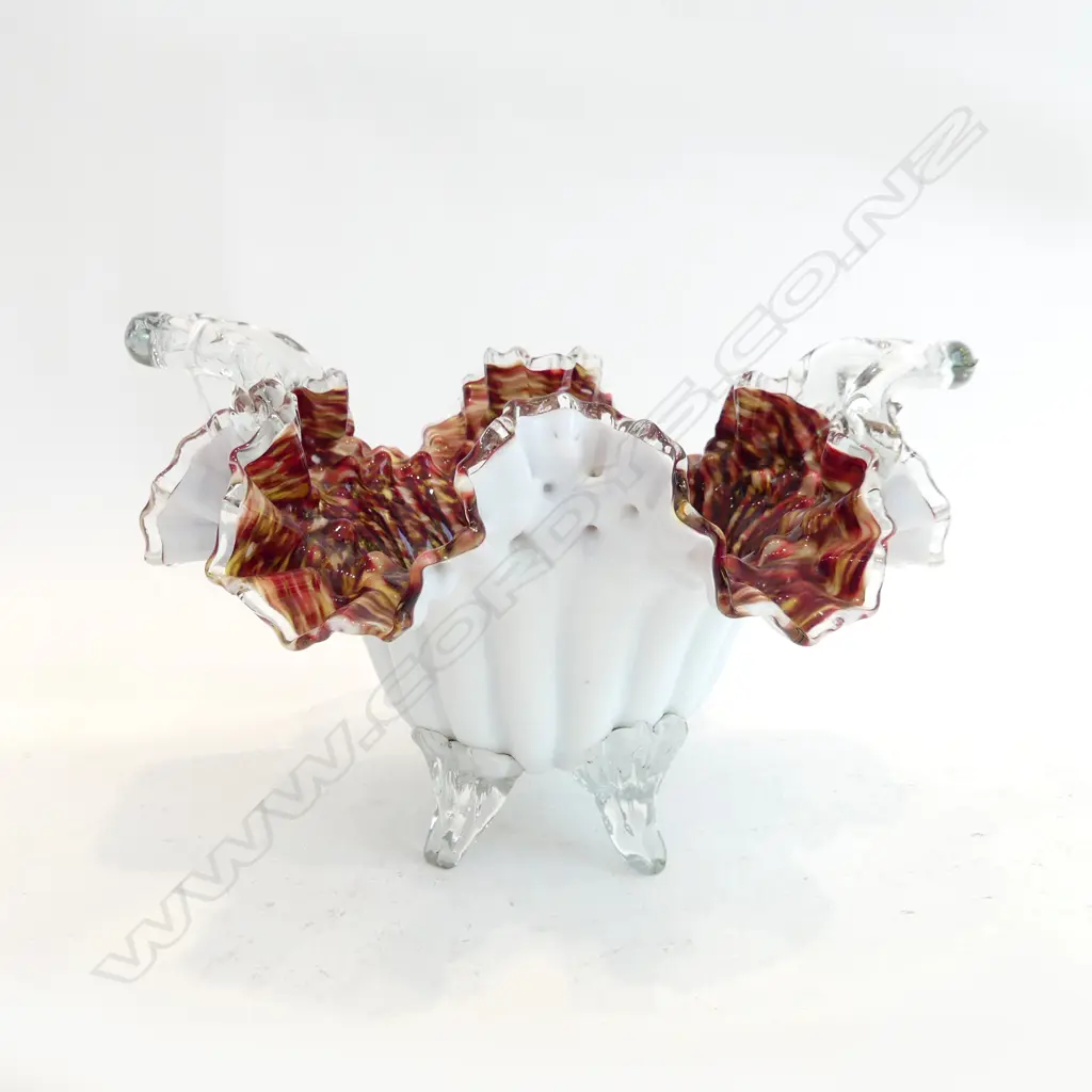 VENETIAN ART GLASS HANDLED BOWL H.190mm Image 1++
