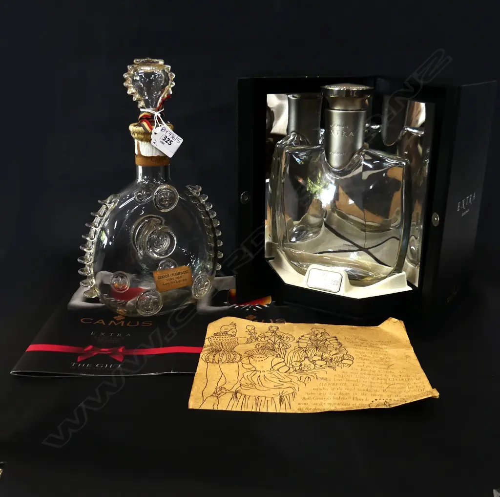 2 BOTTLES: GRANDE CHAMPAGNE H.280mm, CAMUS COGNAC (BOXED) Image 1++