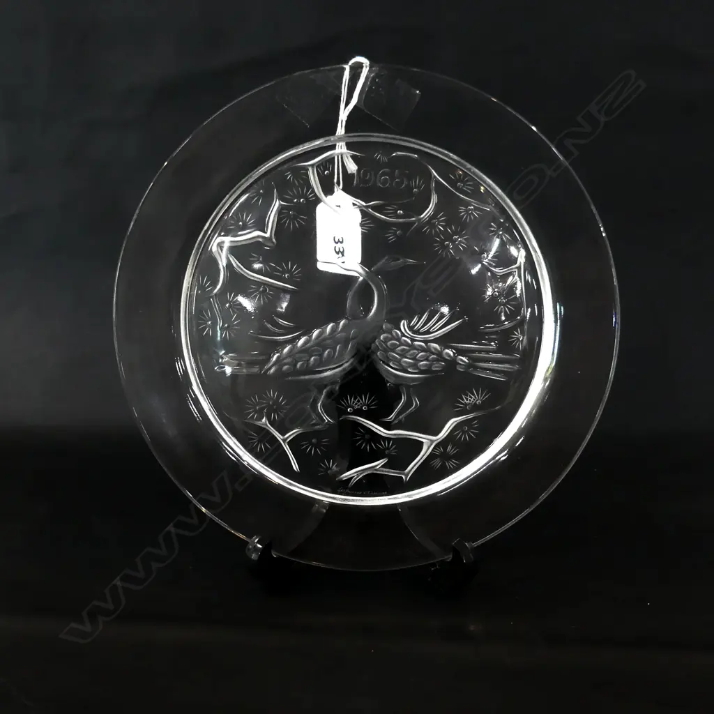 LALIQUE 1965 PLATE 210mm dia + STAND & BOX Image 1++
