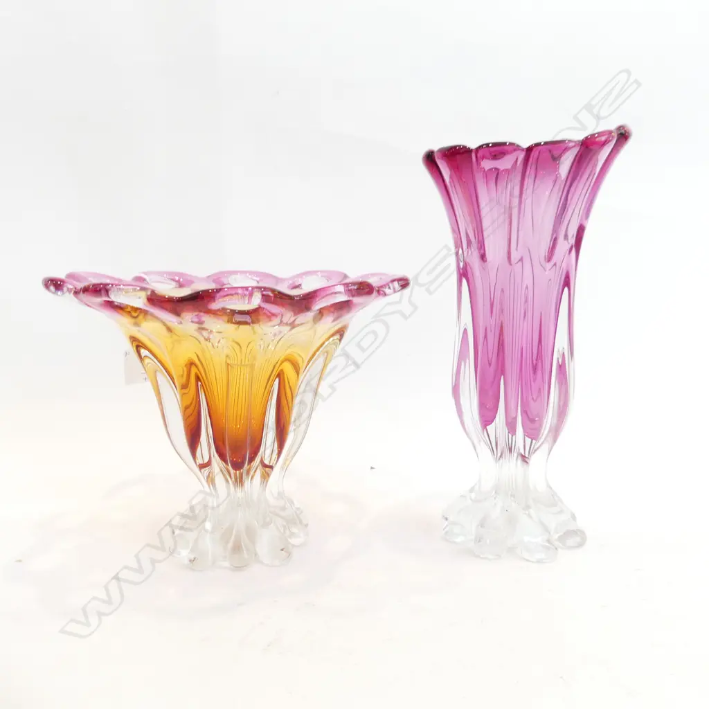 2 ART GLASS VASES H.300mm Image 1++