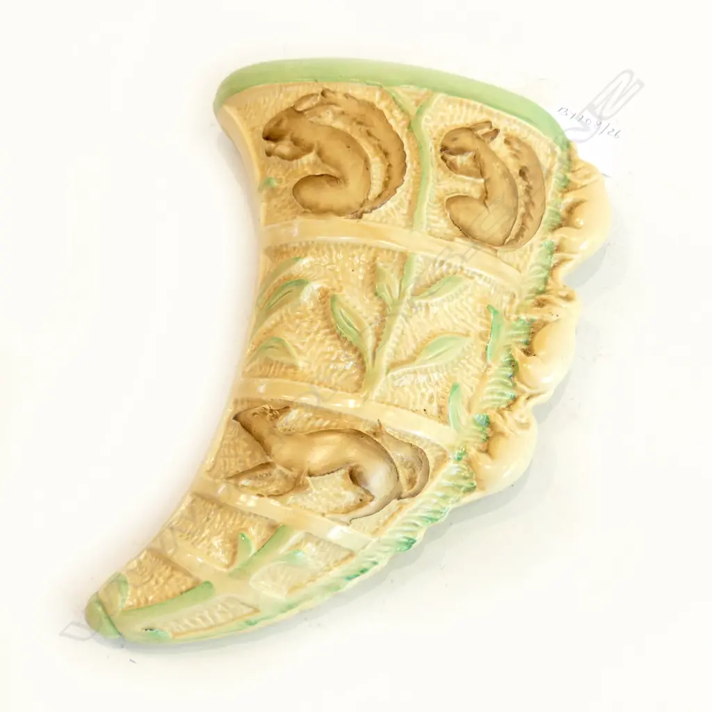BURLEIGH WARE ANIMAL WALL POCKET VASE BY BURGESS & LEIGH BURSLEM ENGLAND L.23CM Image 1++
