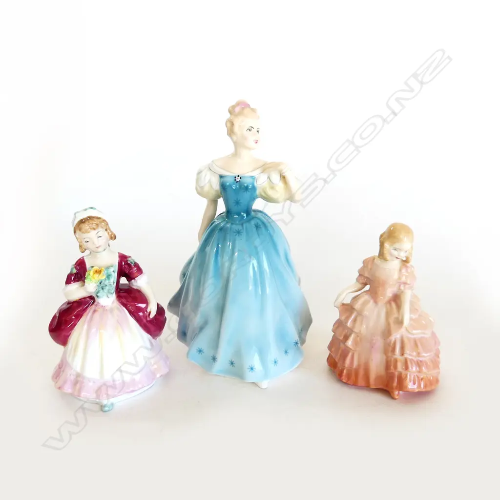 3 ROYAL DOULTON FIGURINES: ROSE, VALERIE & ENCHANTMENT H.200mm Image 1++