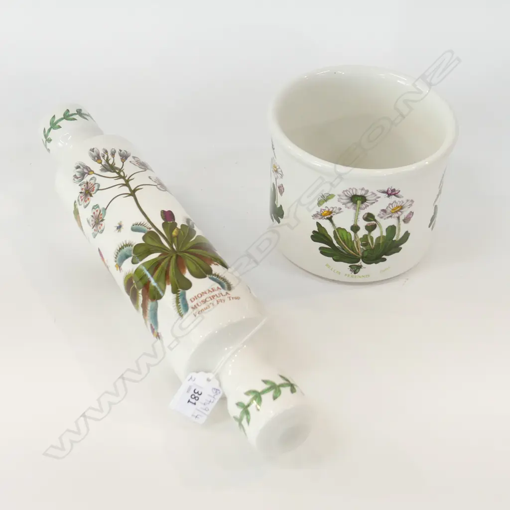 PORTMEIRION ROLLING PIN L.355mm & POT 135mm dia Image 1++