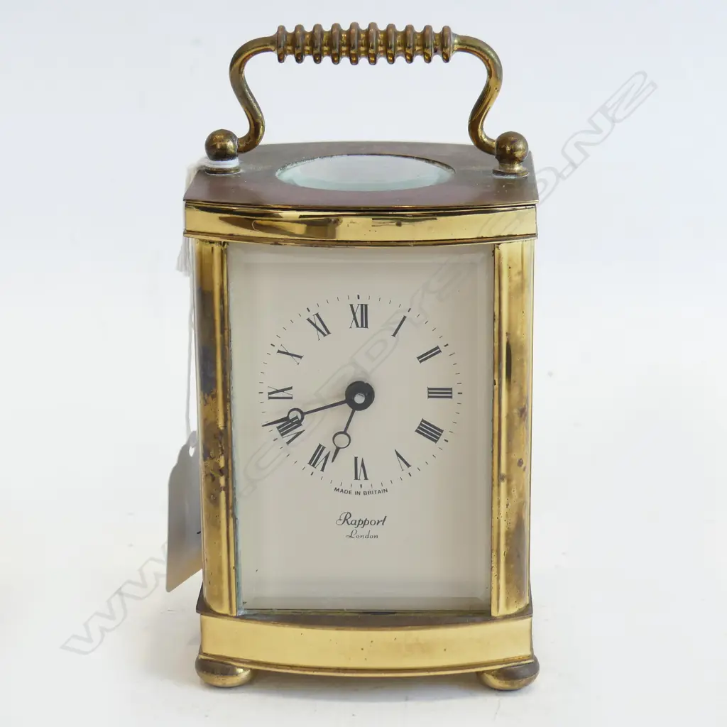 CARRIAGE CLOCK, RAPPORT LONDON w. KEY H.120mm Image 1++
