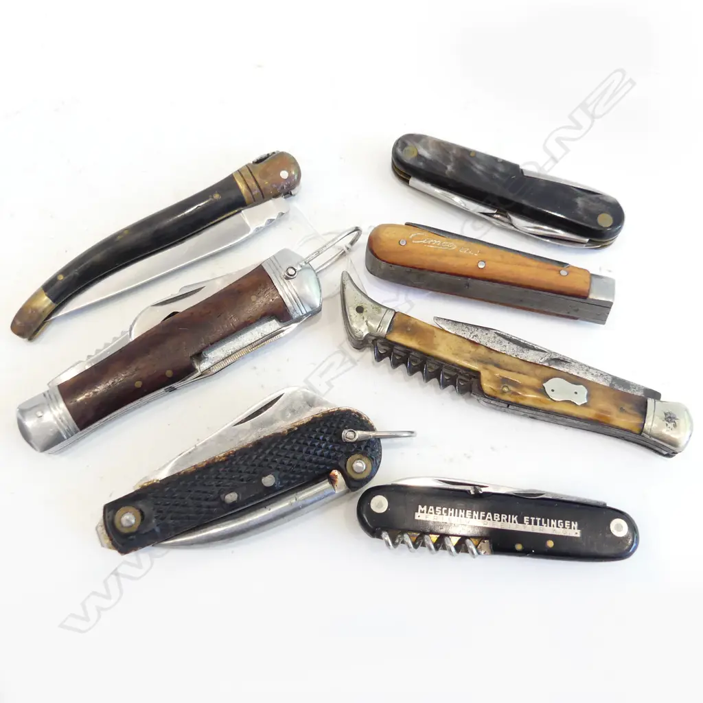 7 COLLECTIBLE VINTAGE POCKET KNIVES, LAGUIOLE,CIMCO ETC Image 1++