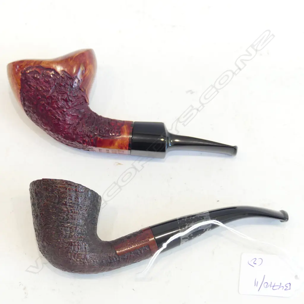 2 PIPES ONE KARL ERIK AND ONE CROWN VIKING HANDMADE IN DENMARK L 140 MM Image 1++