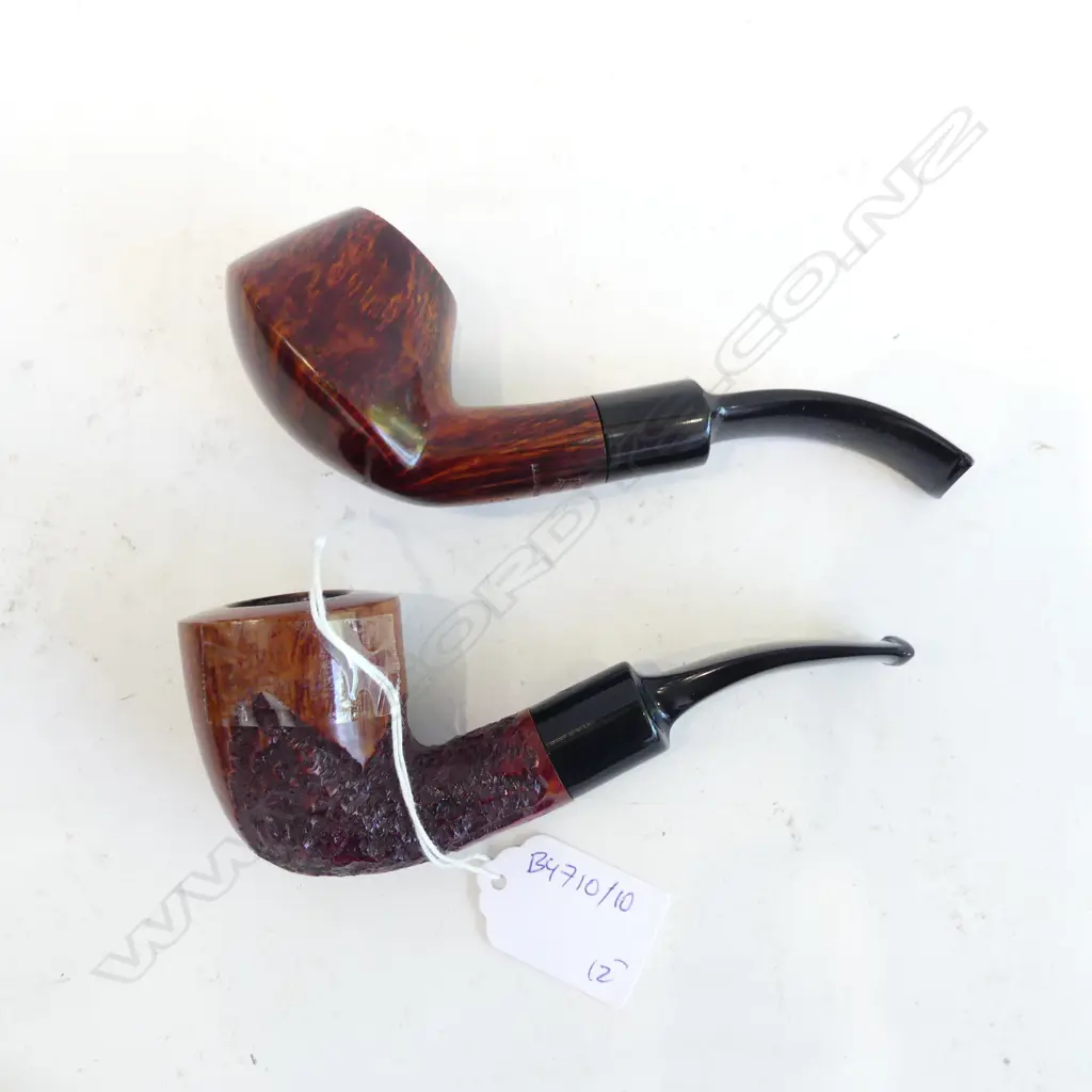 2 PIPES- ONE CROWN VIKING AND KARL ERIK,HAND MADE IN DENMARK L 130 MM Image 1++