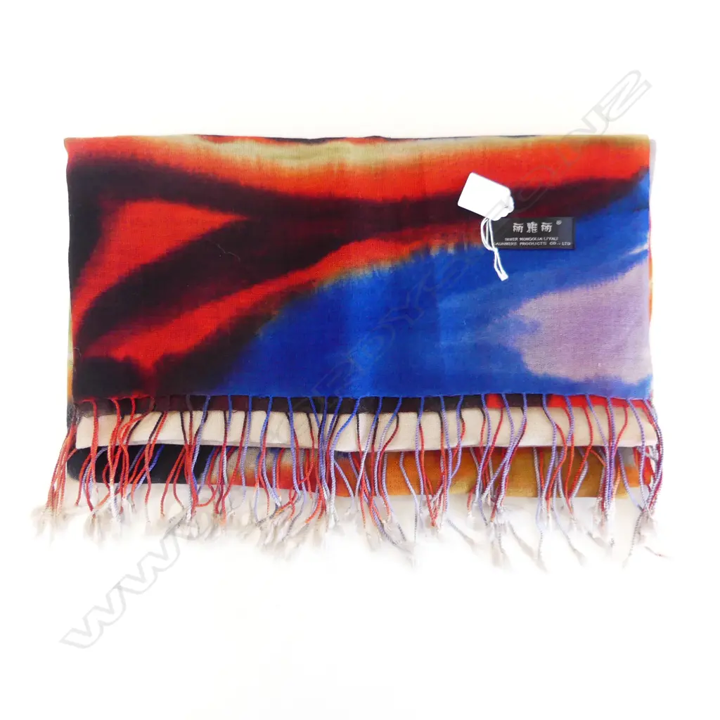LRG FRINGED MONGOLIAN CASHMERE SCARF Image 1++