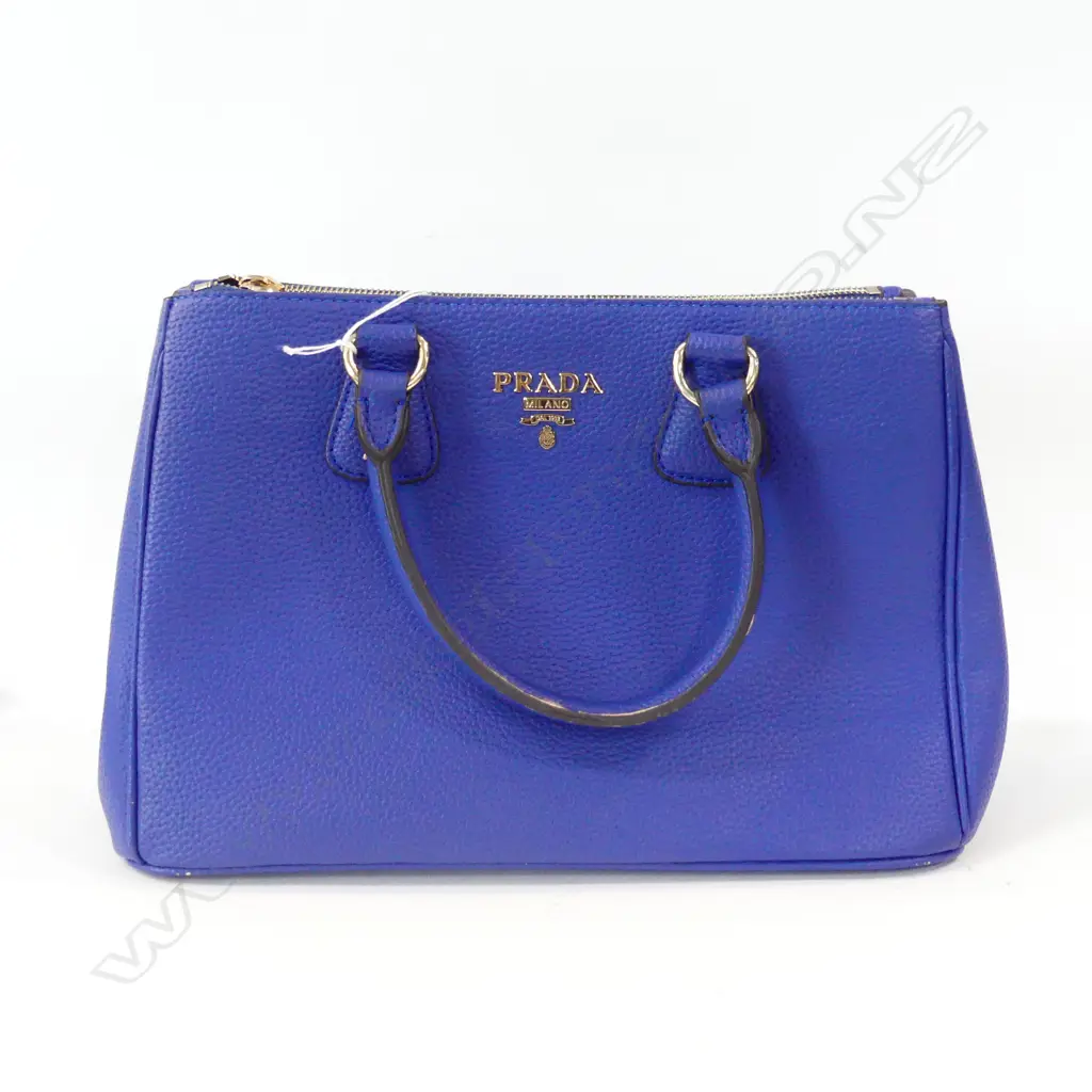 COPY 'PRADA' LABEL BLUE HAND BAG W.380mm Image 1++