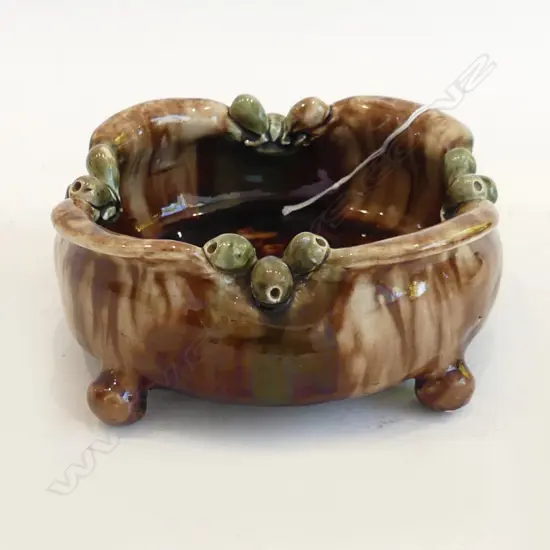 AUSTRALIAN HARVEY SCHOOL SQUARE DISH BY FANNY G BRETT C1929 W 170 MM