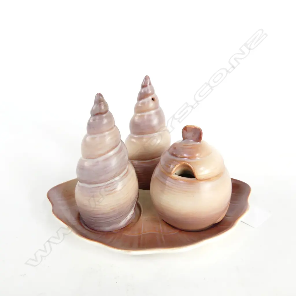 UNUSUAL AUSTRALASIAN DESIGNED CARLTONWARE CRUET, SHAPED AS SHELL Image 1++
