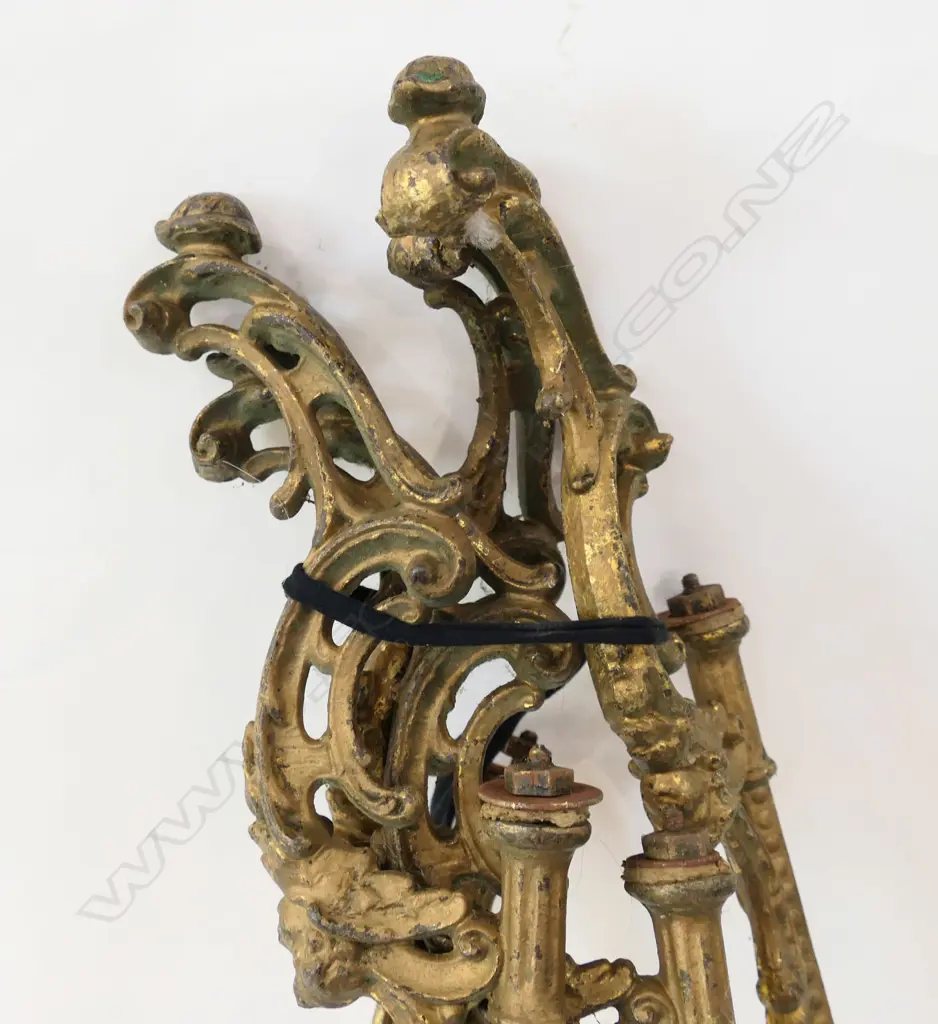 4 VINTAGE GILDED METAL TABLE LEGS L.750mm Image 1++