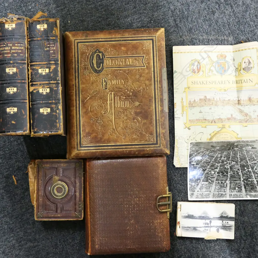 ASST ANTIQUE BOOKS VICT PHOTO ALBUMS ETC Image 1++