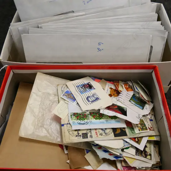 2 BOXES ASST. STAMPS
