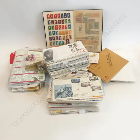 ALBUM OF OLDER CHINESE STAMPS + BULK LOT MODERN CHINESE COVERS, STAMP PACKS ETC