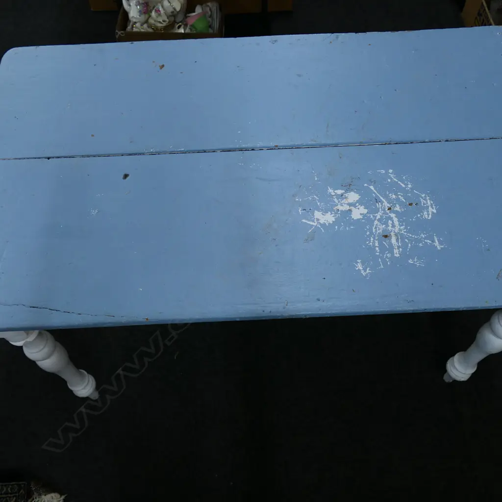 RUSTIC VINTAGE PAINTED WOODEN DINING TABLE 720x1210x730mm Image 1++