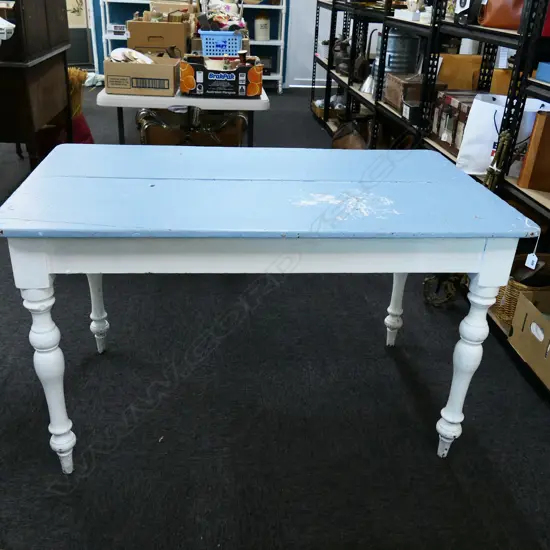 RUSTIC VINTAGE PAINTED WOODEN DINING TABLE 720x1210x730mm