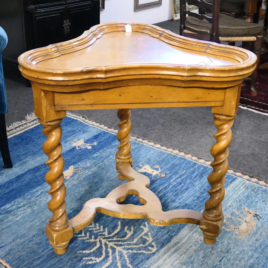 WOODEN TRI FORM SIDE TABLE 710x660x690mm Image 1++