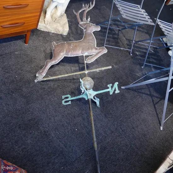 METAL WEATHER VANE WITH DEER H.1500mm