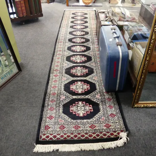 HAND KNOTTED WOOL PILE RUNNER 3400x800mm