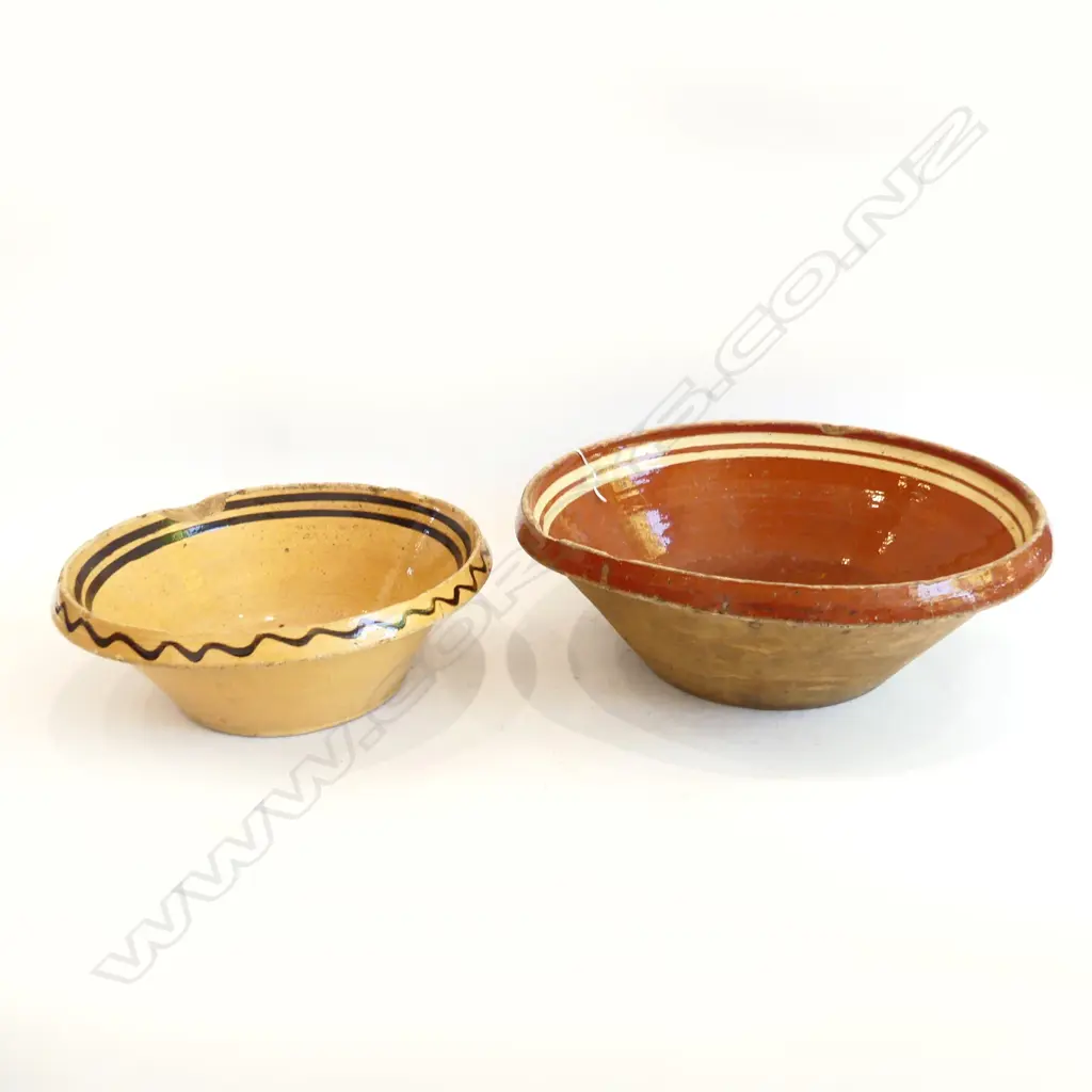 2 LARGE VINTAGE FRENCH DOUGH BOWLS D 400 MM Image 1++