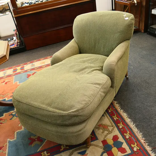 Vintage long seated upholstered chair/chaise