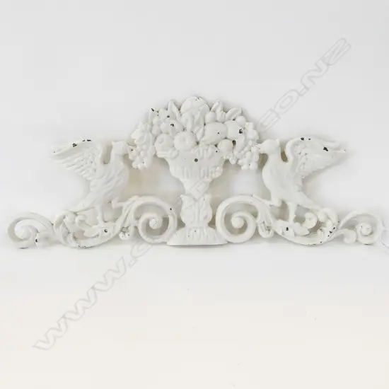 WHITE PAINTED CAST IRON DECORATIVE ELEMENT W.700mm
