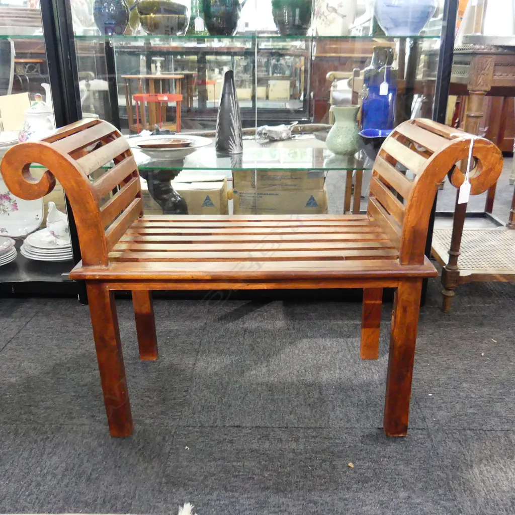 SLATTED WOODEN BENCH SEAT W.820mm Image 1++